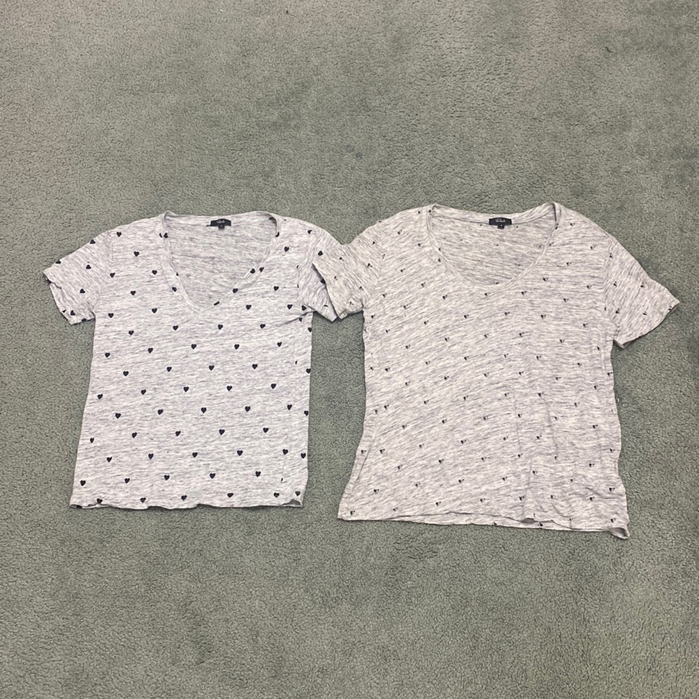 Rails heart print linen t shirt bundle lot of 2